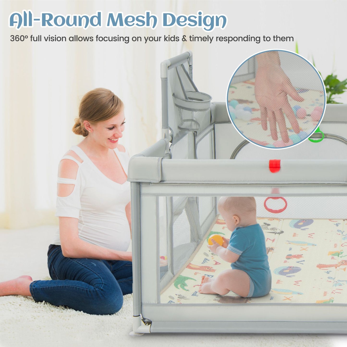 Large Baby Playpen with Mat and Ocean Balls