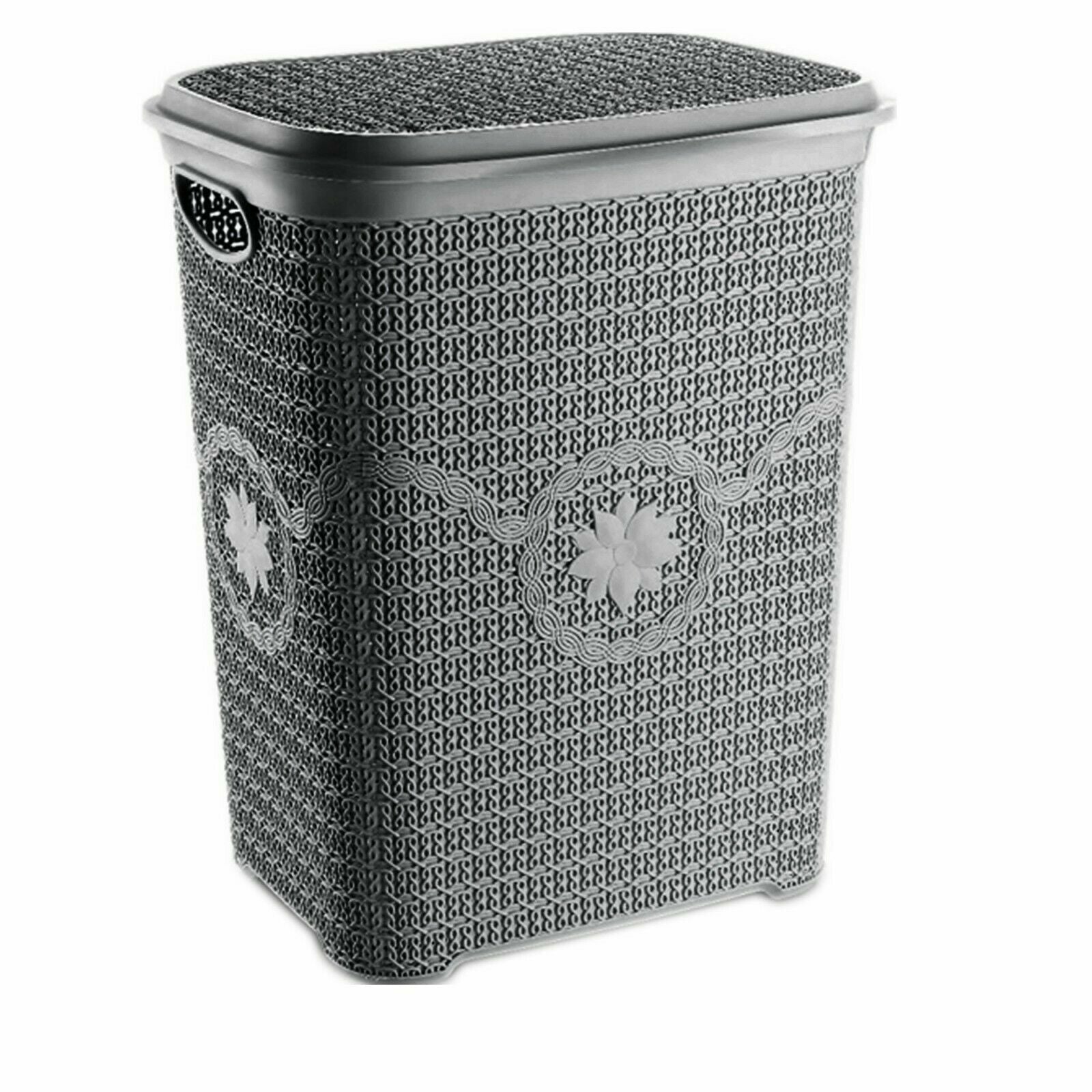 Large Plastic Laundry Basket Clothes Washing Bin Hamper Storage Organiser 65L