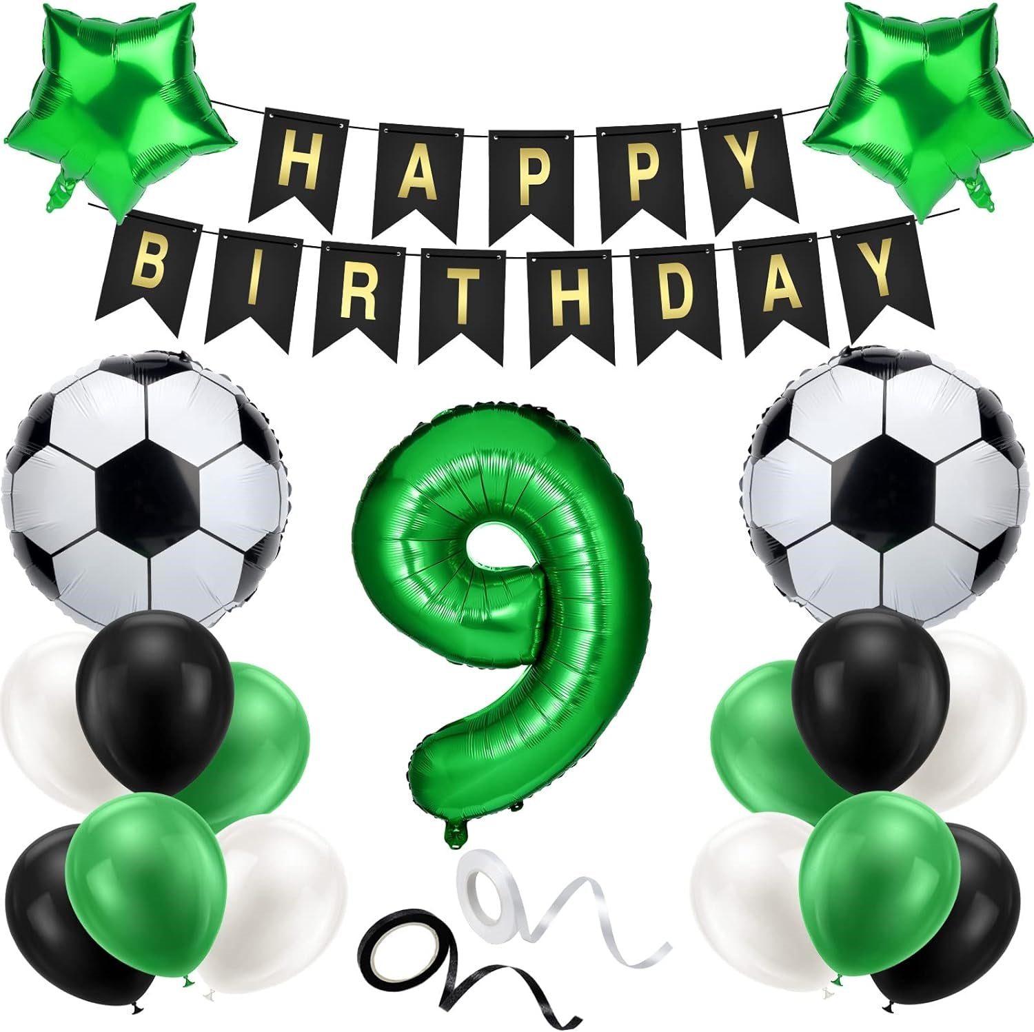 9Th Football Birthday Decor, 20Pcs Football Balloons, Party Celebration Kit