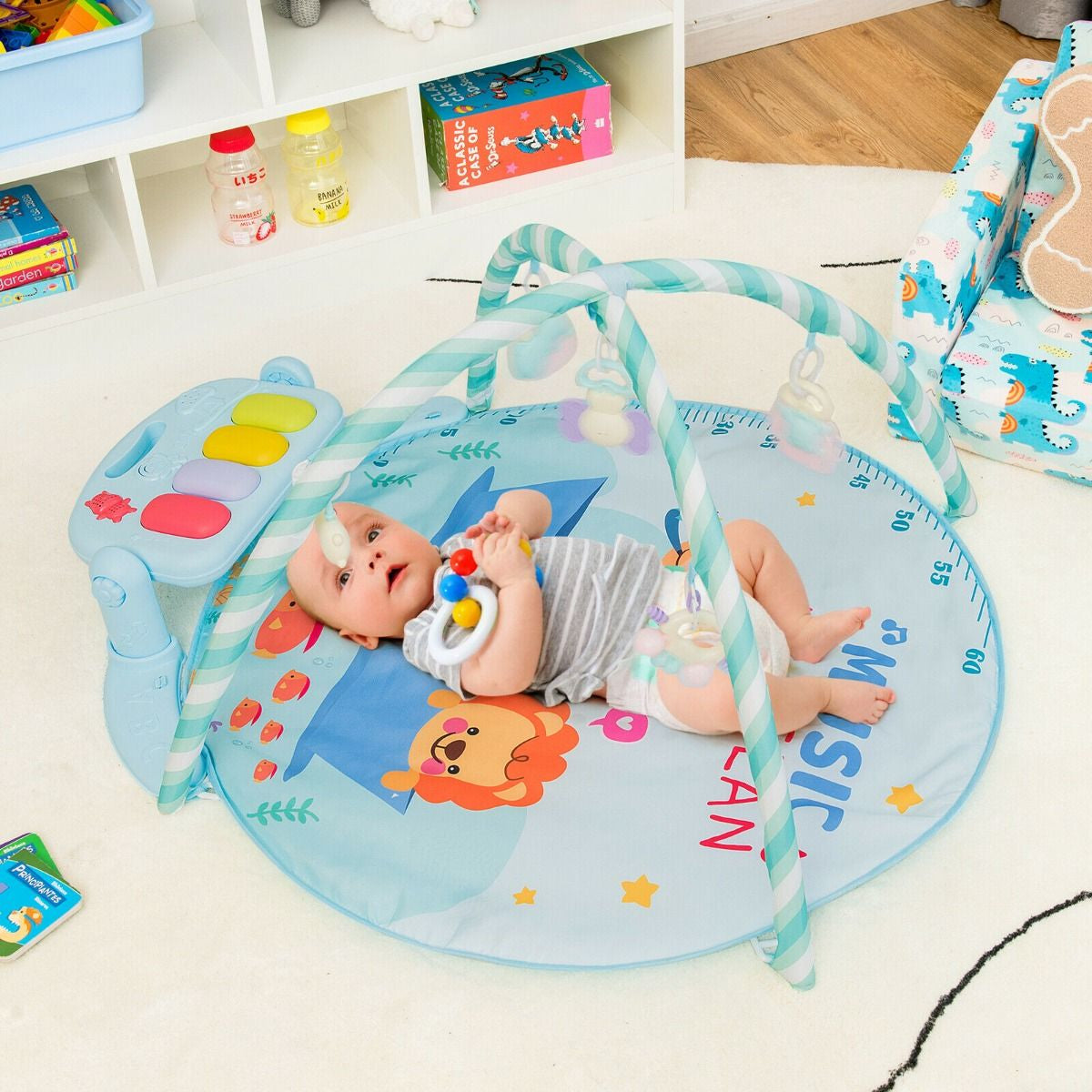Baby Kick and Play Piano Gym with Lights and Hanging Sensory Toys