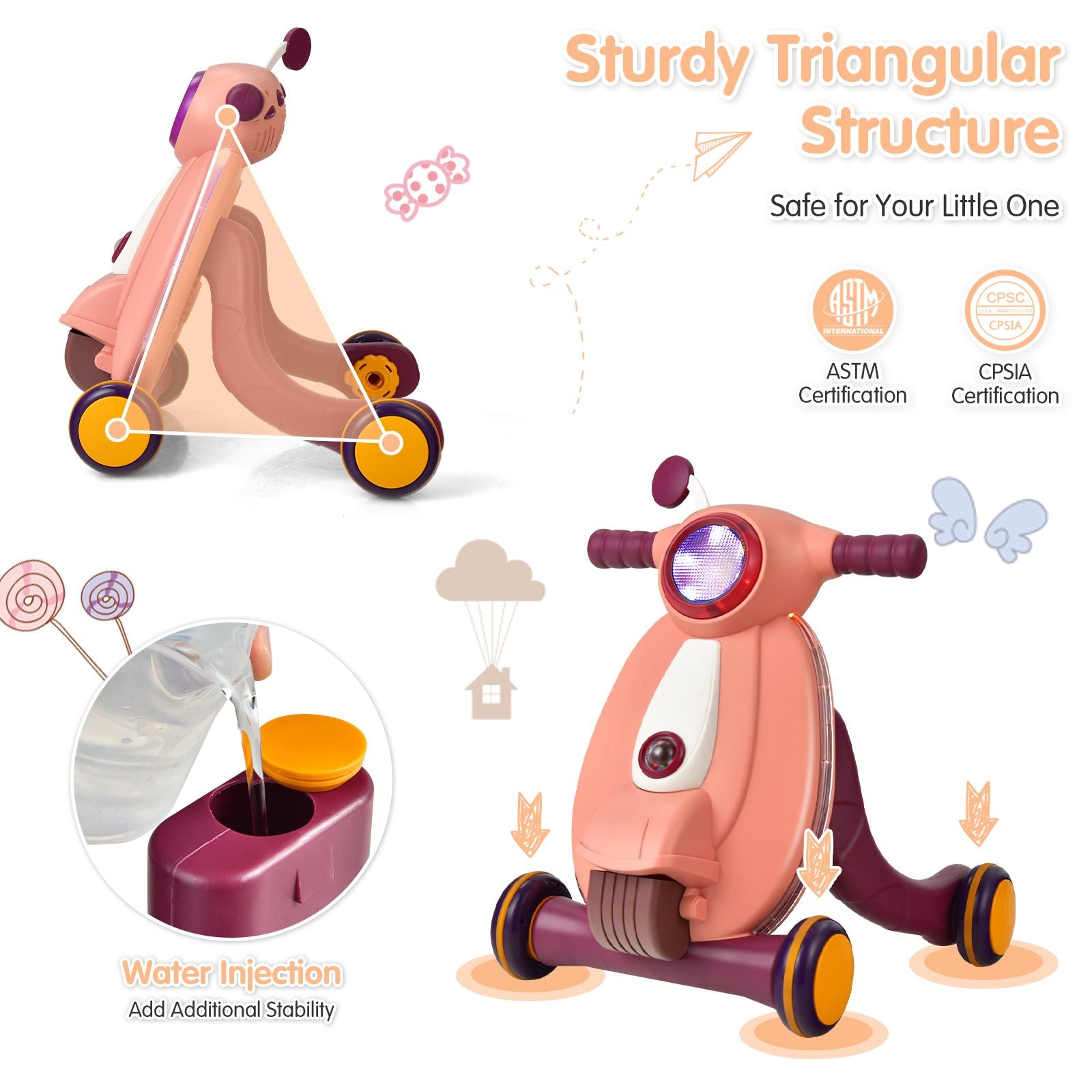 Baby Push along Walkers with Lights and Ball Game