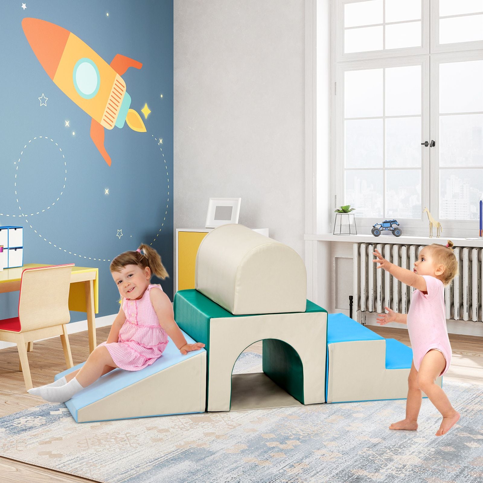 Climb and Crawl Activity Play Set Soft Zone Single-Tunnel Foam Climber
