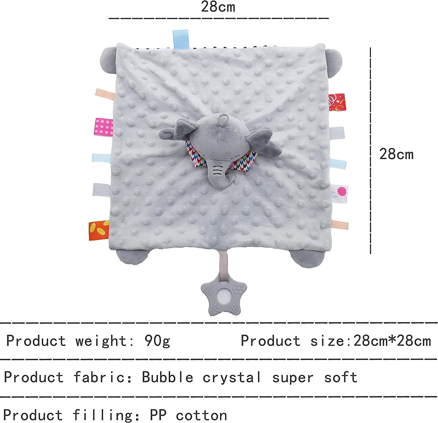Elephant Baby Comforters Blanket Sensory Toys for Baby 0 3 6 12 Month Baby Gift