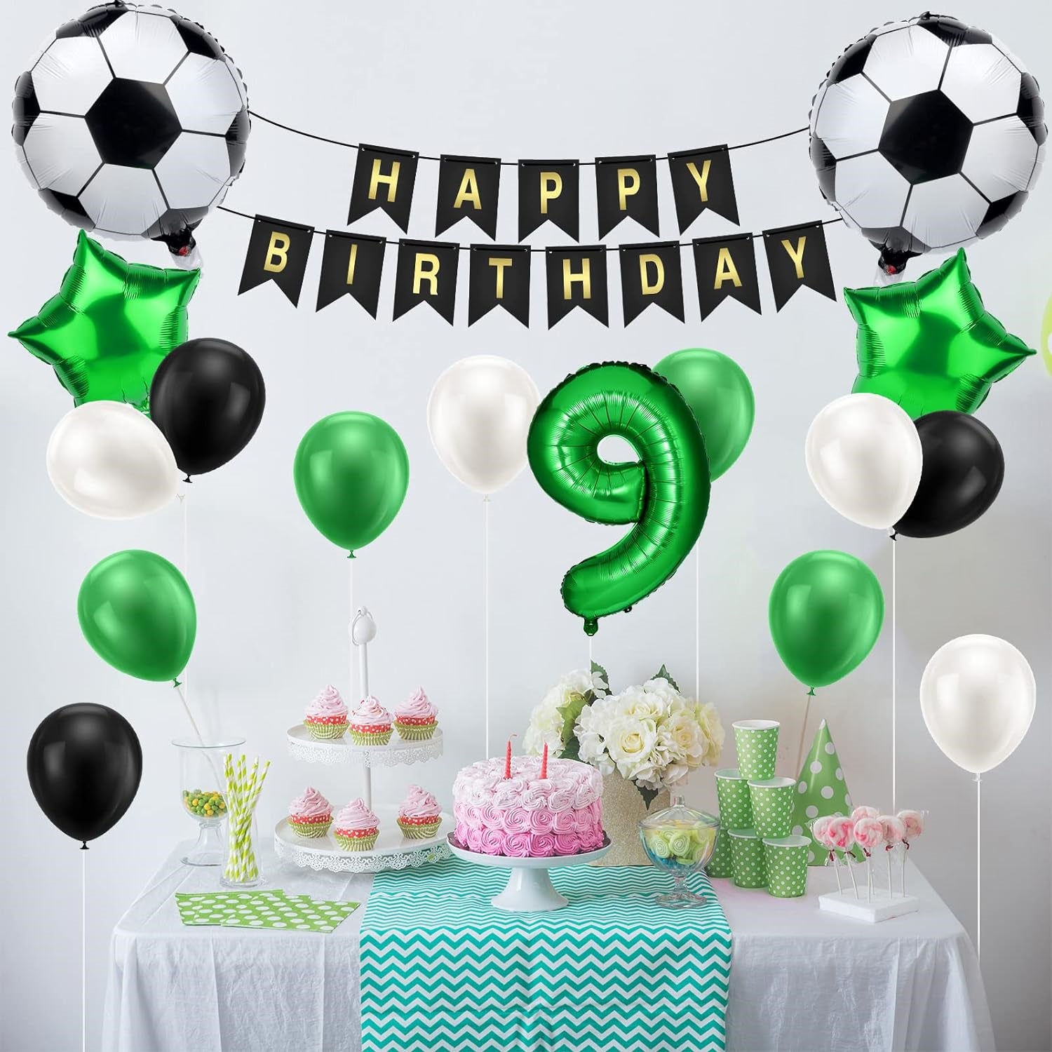 9Th Football Birthday Decor, 20Pcs Football Balloons, Party Celebration Kit