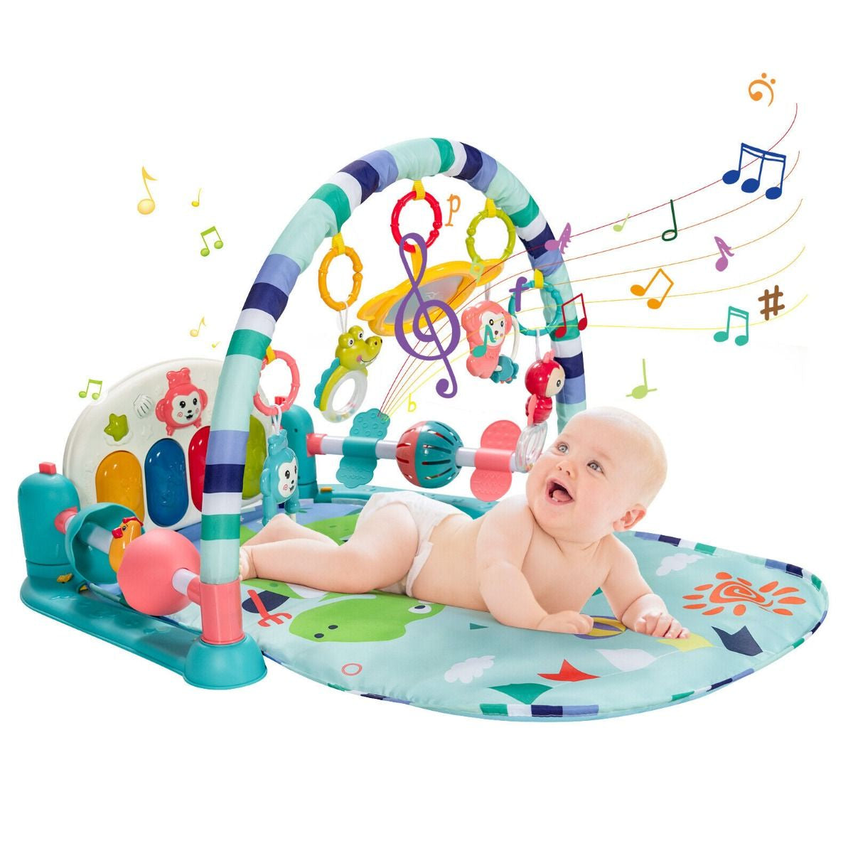 Baby Play Mat Kick and Play Piano Gym Activity Center with Projector