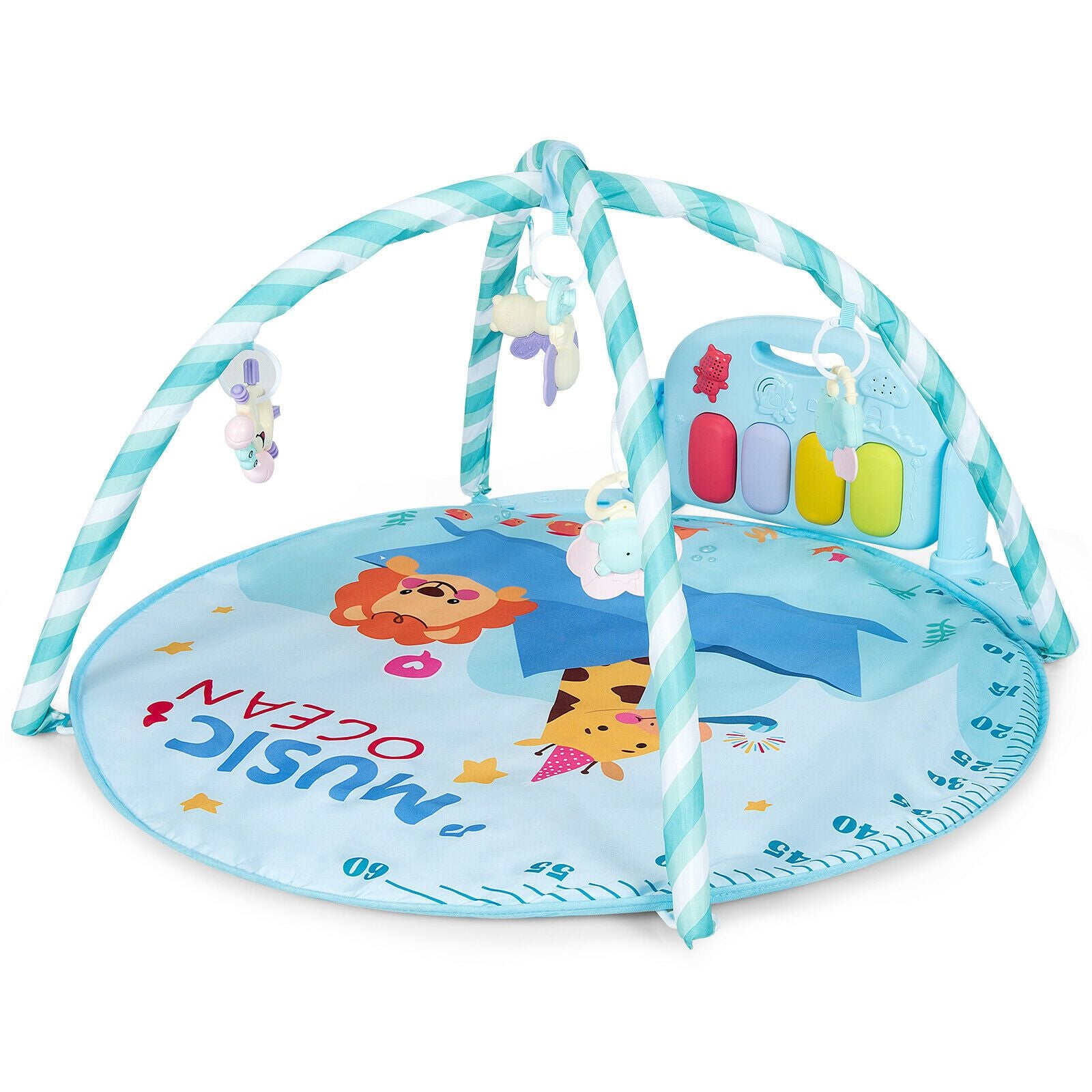 Baby Kick and Play Piano Gym with Lights and Hanging Sensory Toys