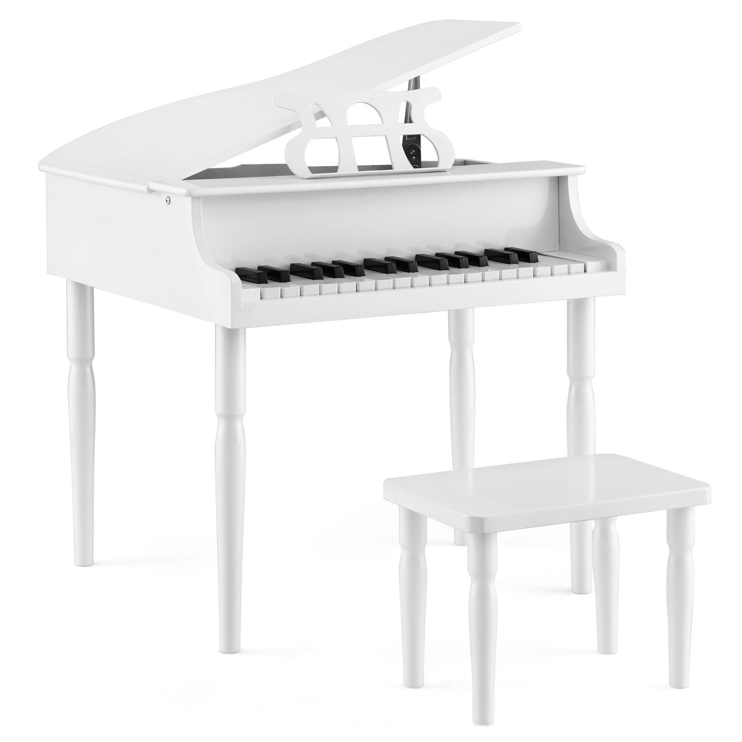 30-Key Classical Learn-To-Play Musical Instrument Toy with Music Stand and Solid Wood Legs