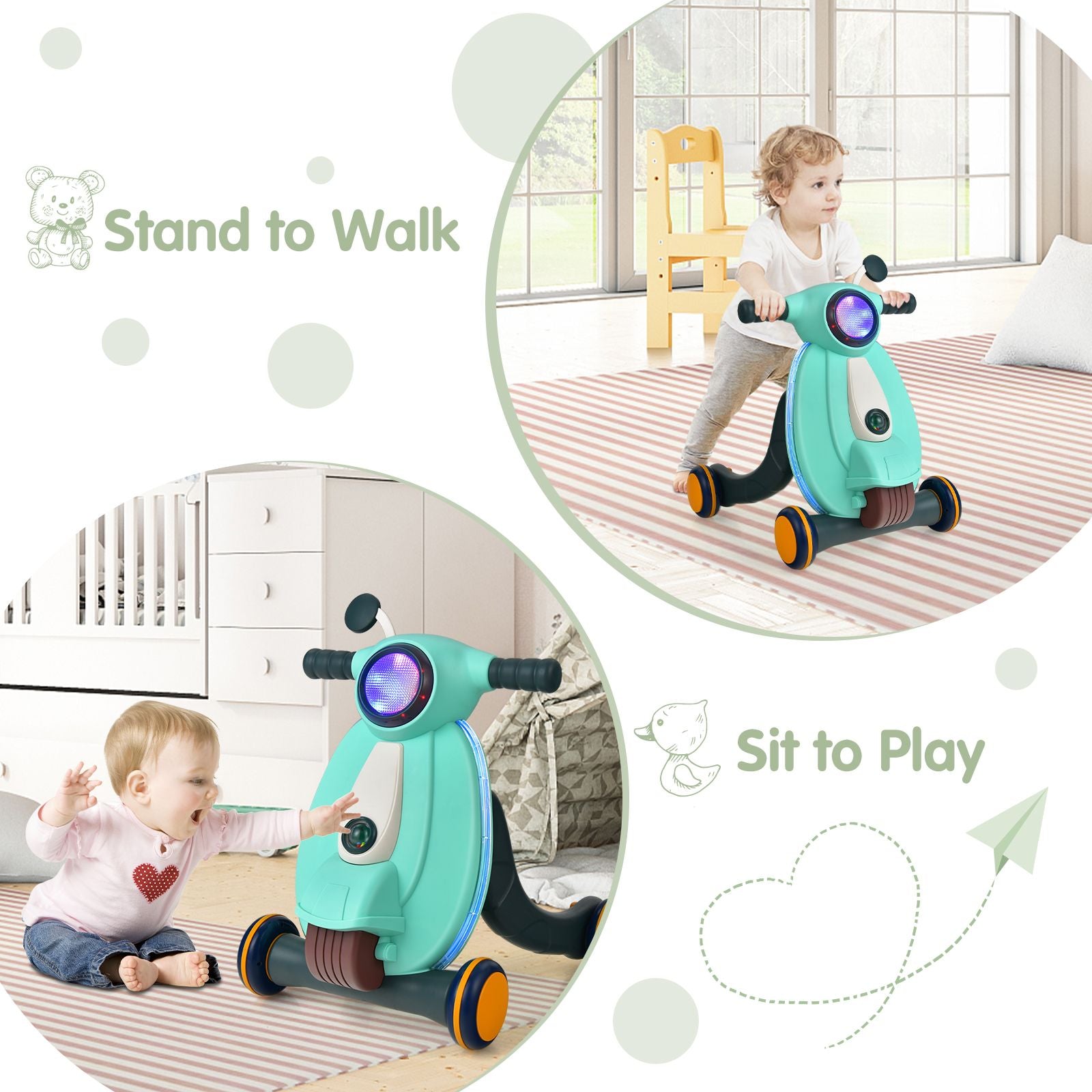 Baby Push along Walkers with Lights and Ball Game