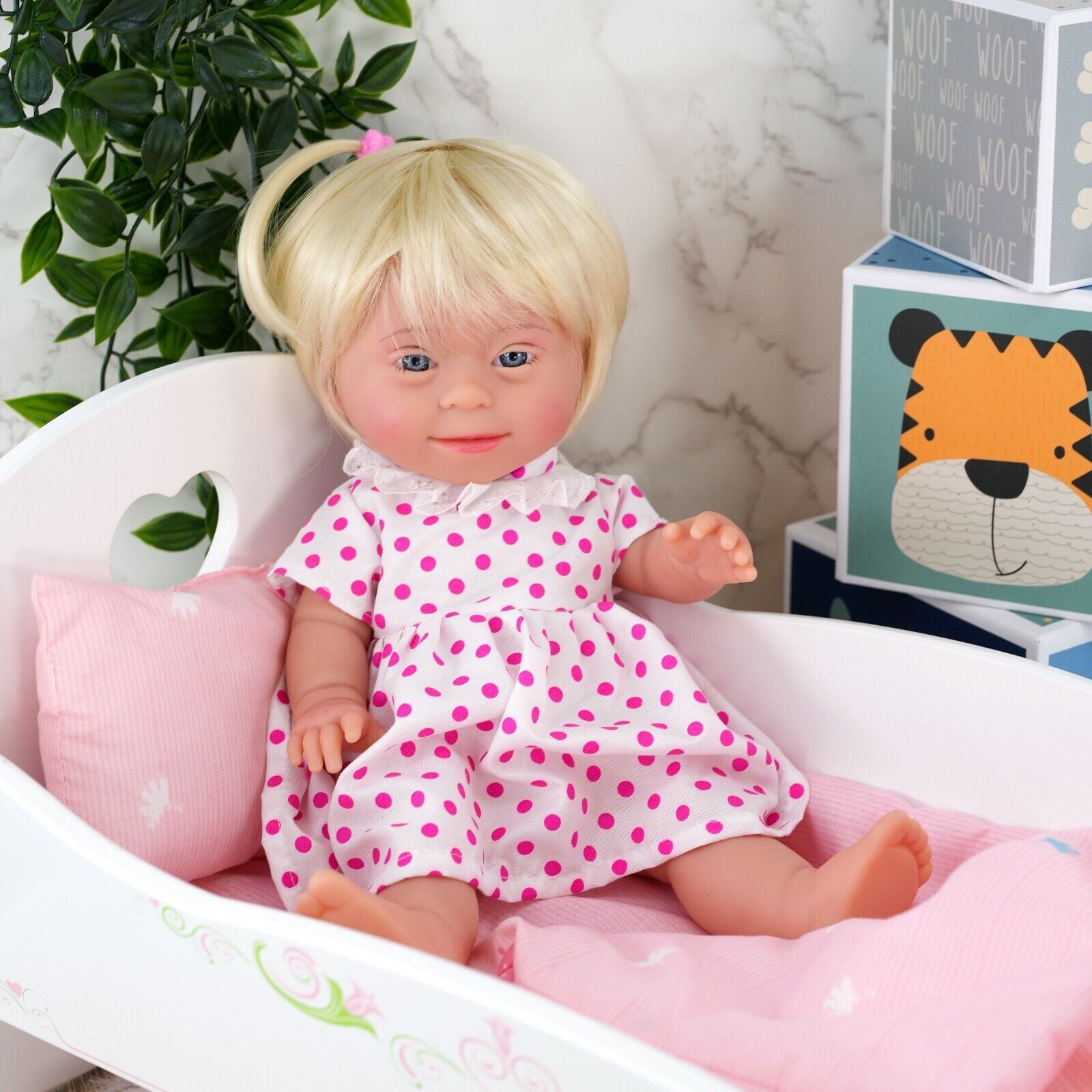 Baby Doll with Down'S Syndrome Bibi Doll Realistic Lifelike Soft Vinyl 14" Doll