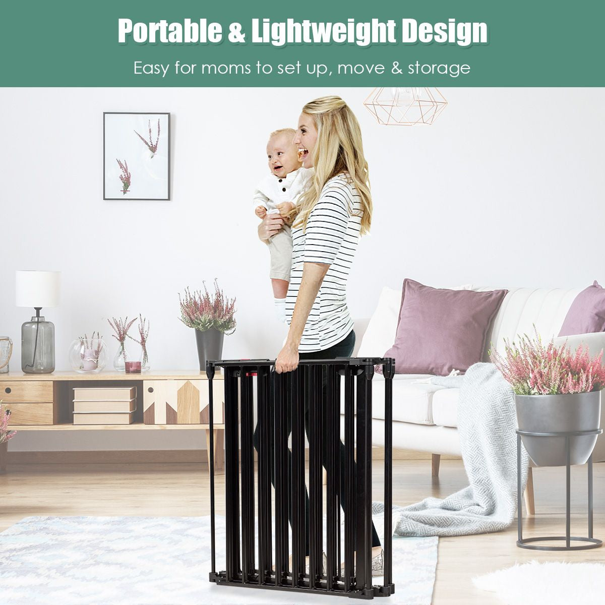 6-Panel Baby Pet Safety Playpen with Walk through Door