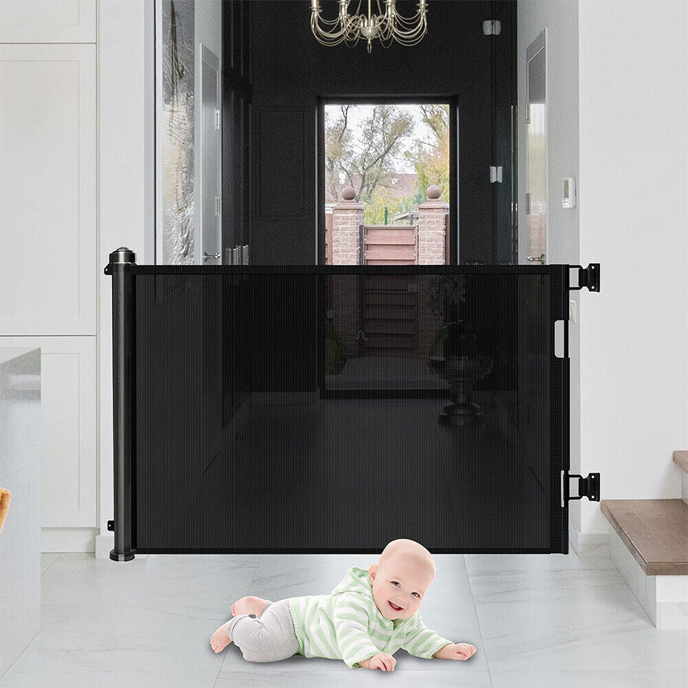 Retractable Baby Gate Mesh Safety Gate for Babies and Pets Extra Wide In/Outdoor