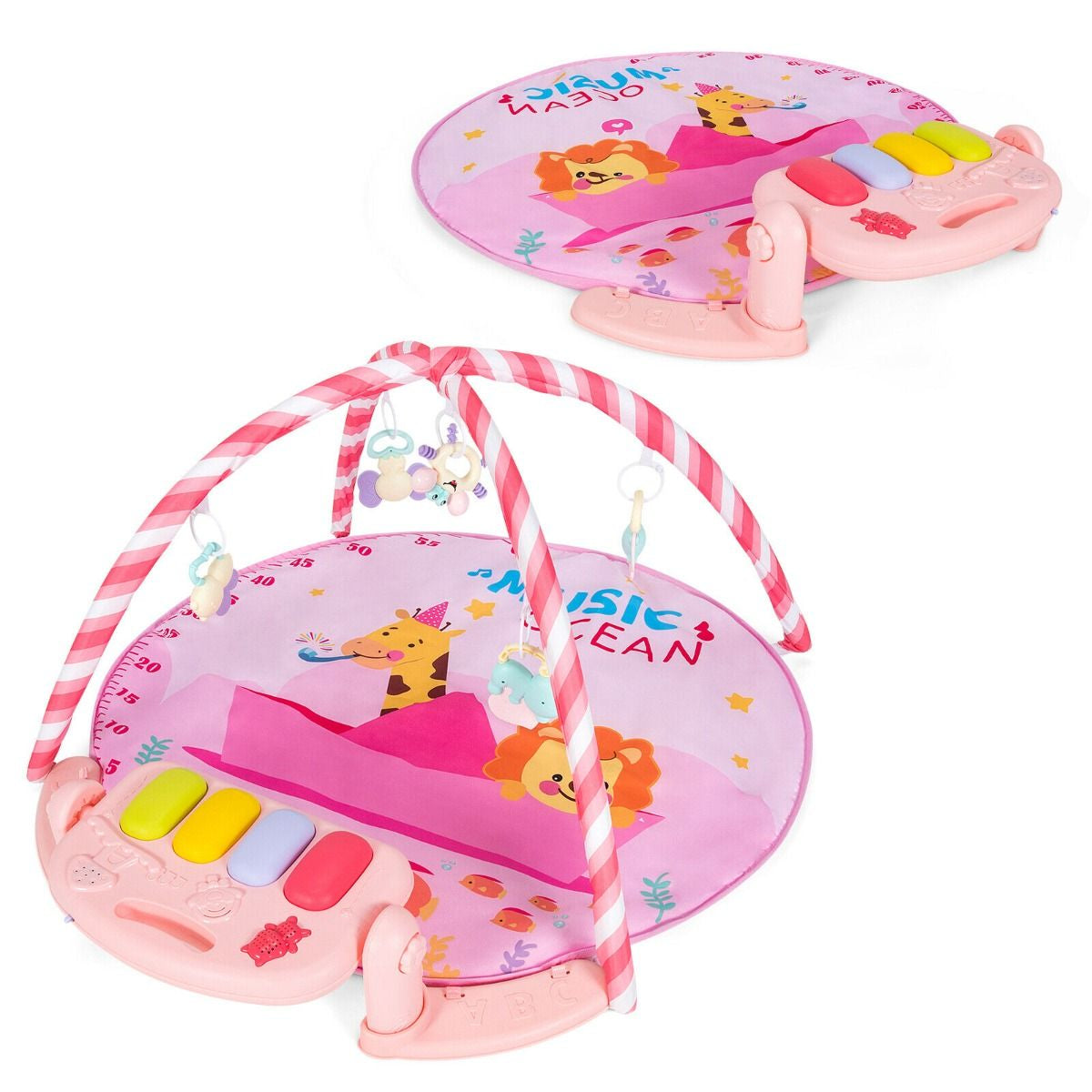 Baby Kick and Play Piano Gym with Lights and Hanging Sensory Toys