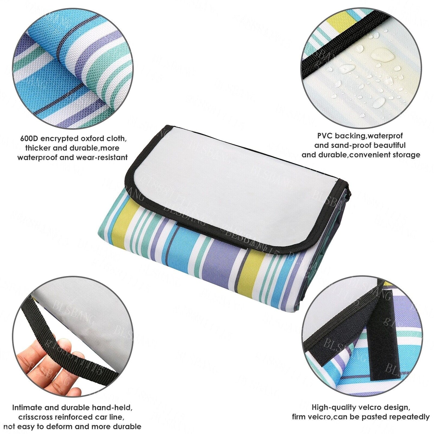 Extra Large Picnic Blanket Beach Waterproof Outdoor Folding Camping Mat Rug BBQ