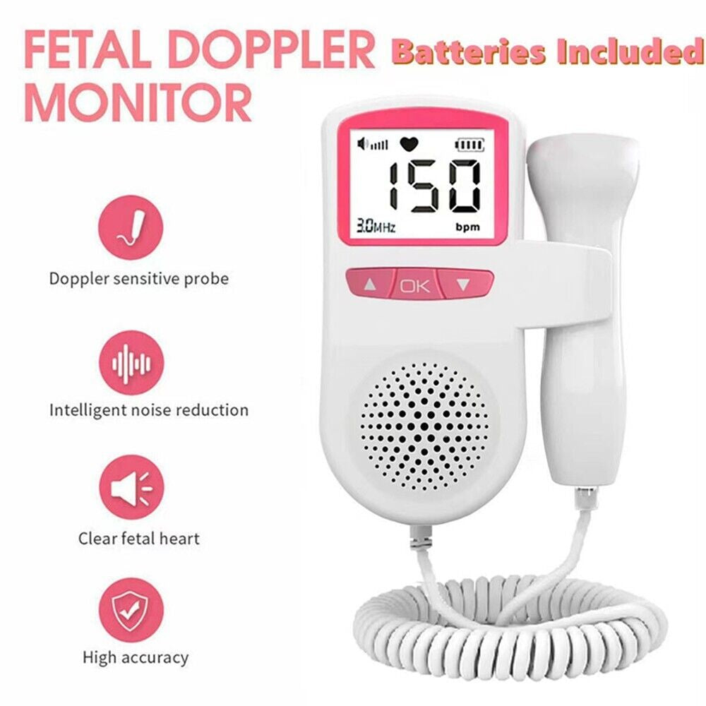 Fetal Doppler Detector Baby Heart Beat Rate Probe Prenatal Monitor Ultrasonic UK