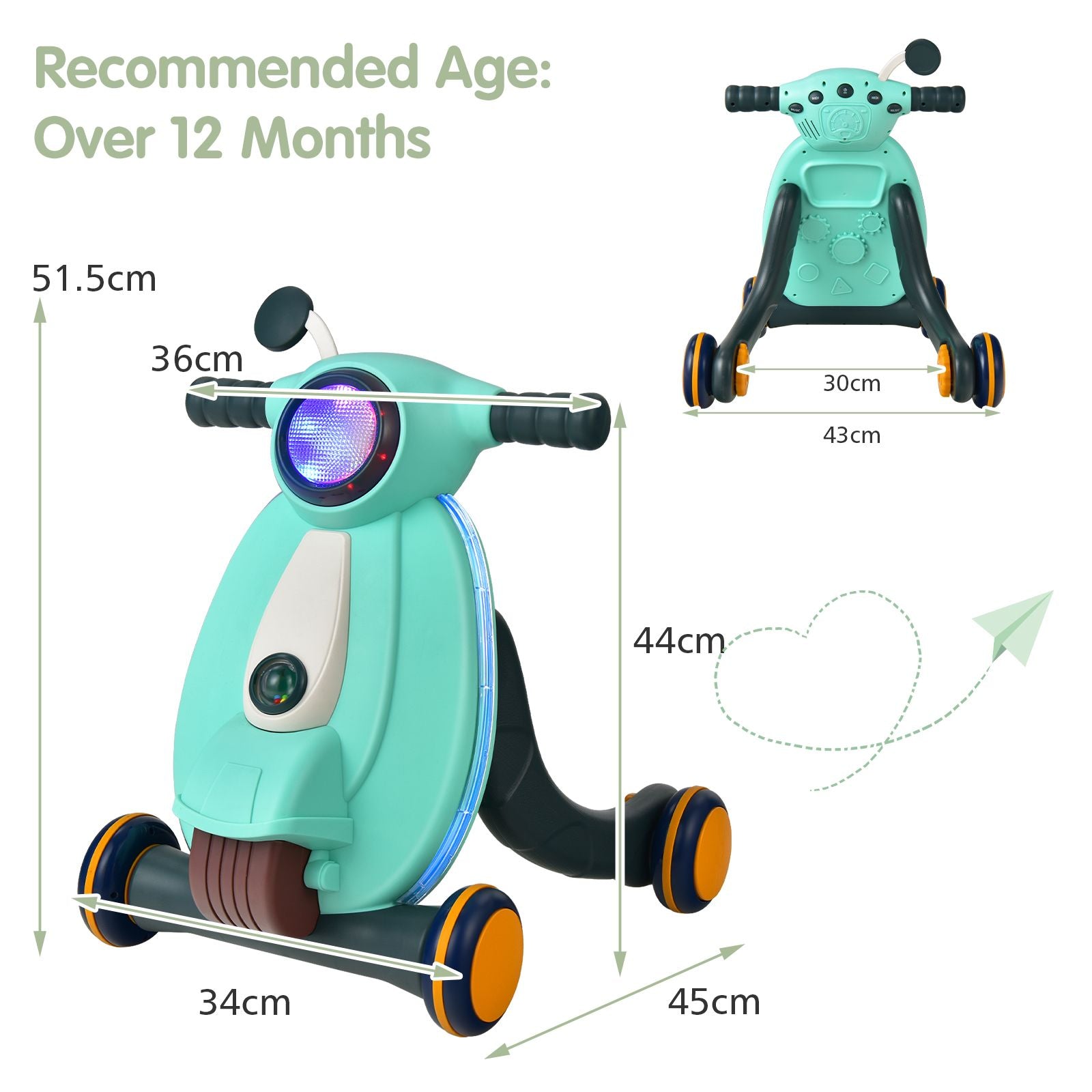 Baby Push along Walkers with Lights and Ball Game