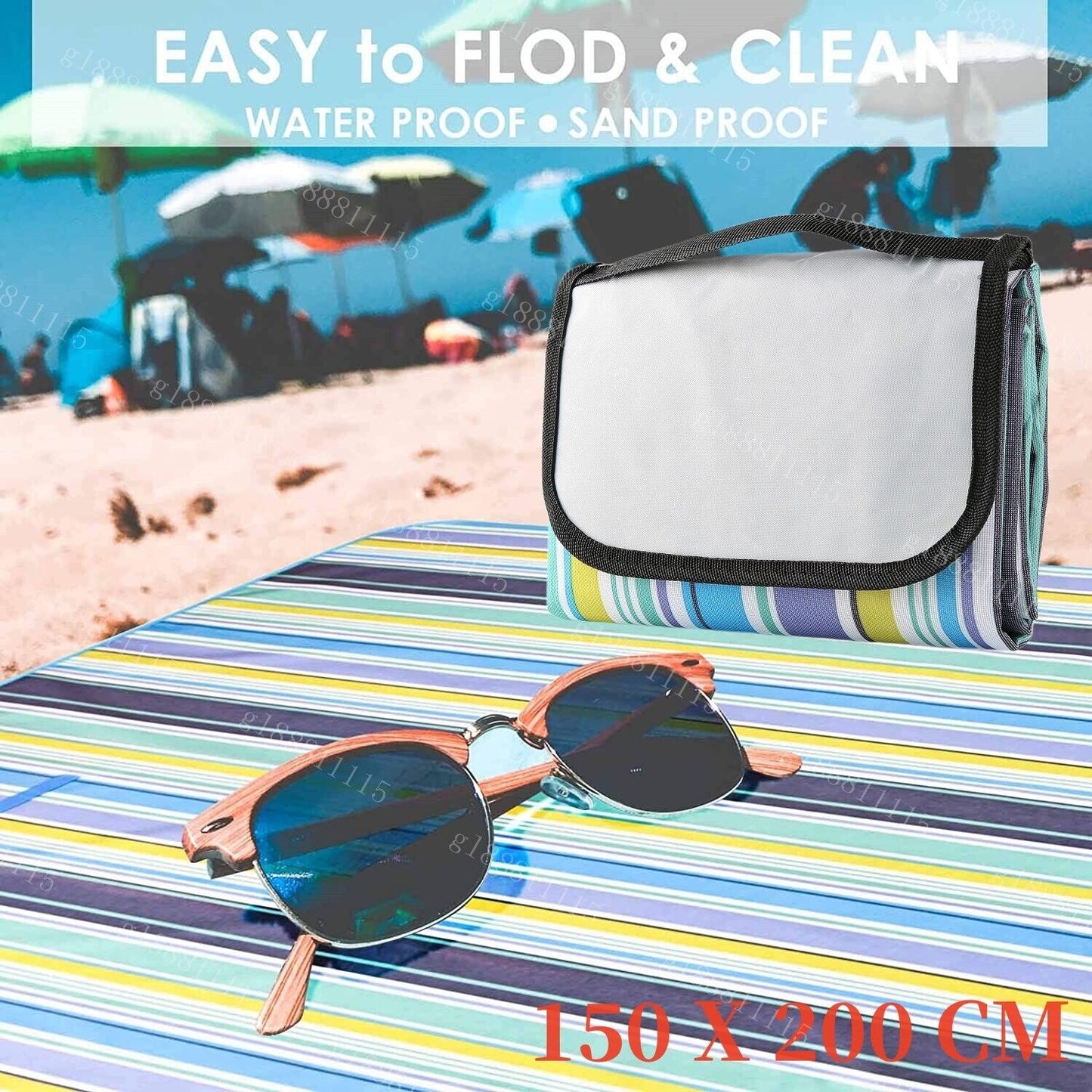 Extra Large Picnic Blanket Beach Waterproof Outdoor Folding Camping Mat Rug BBQ