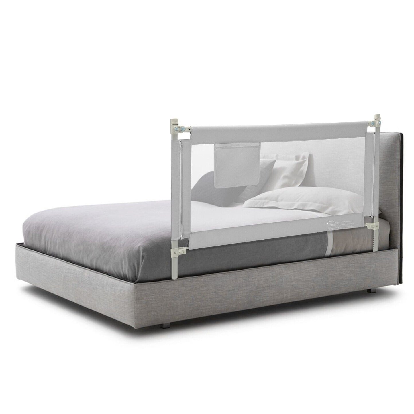 145Cm Height Adjustable Bed Rail with Storage Pocket and Safety Lock