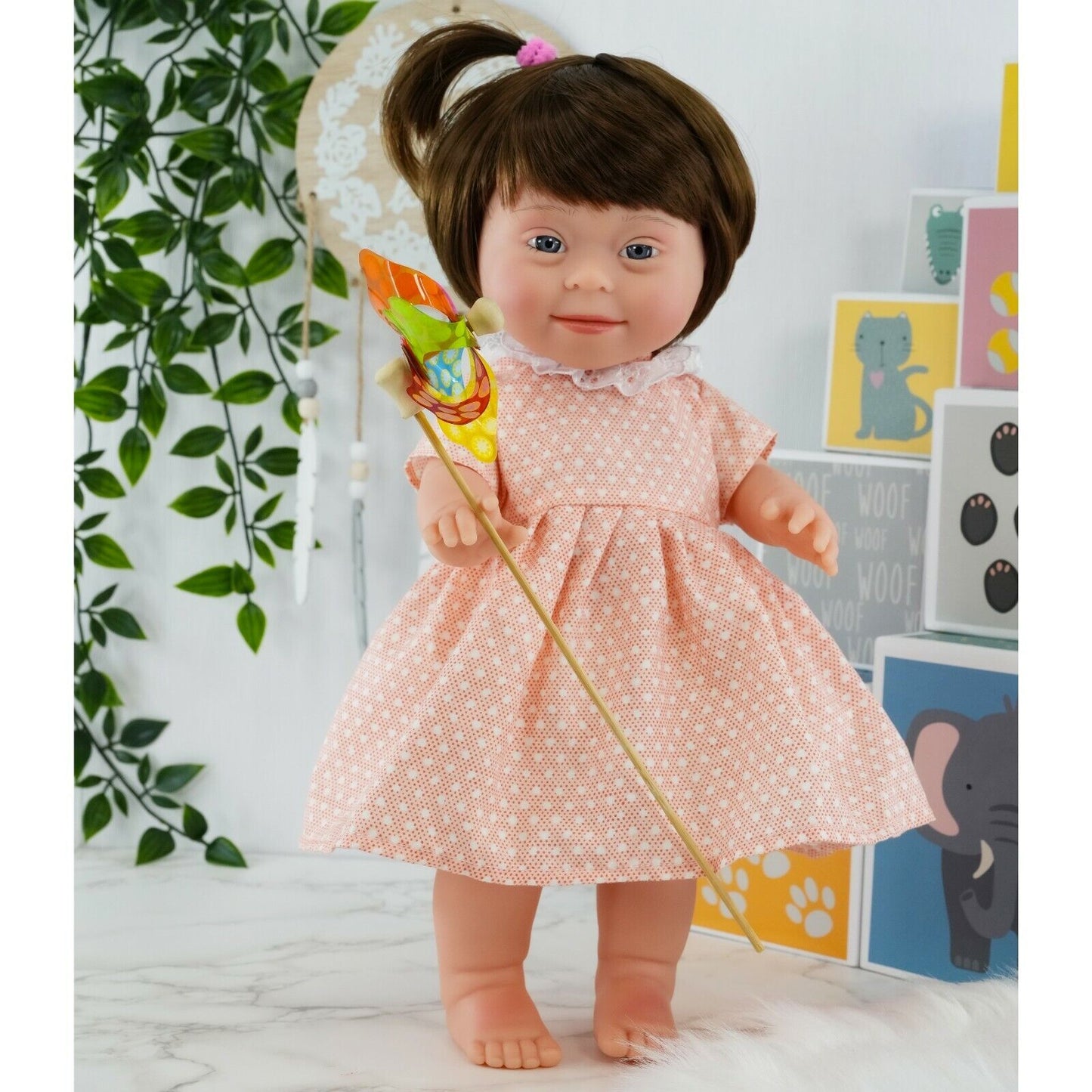 Baby Doll with Down'S Syndrome Bibi Doll Realistic Lifelike Soft Vinyl 14" Doll
