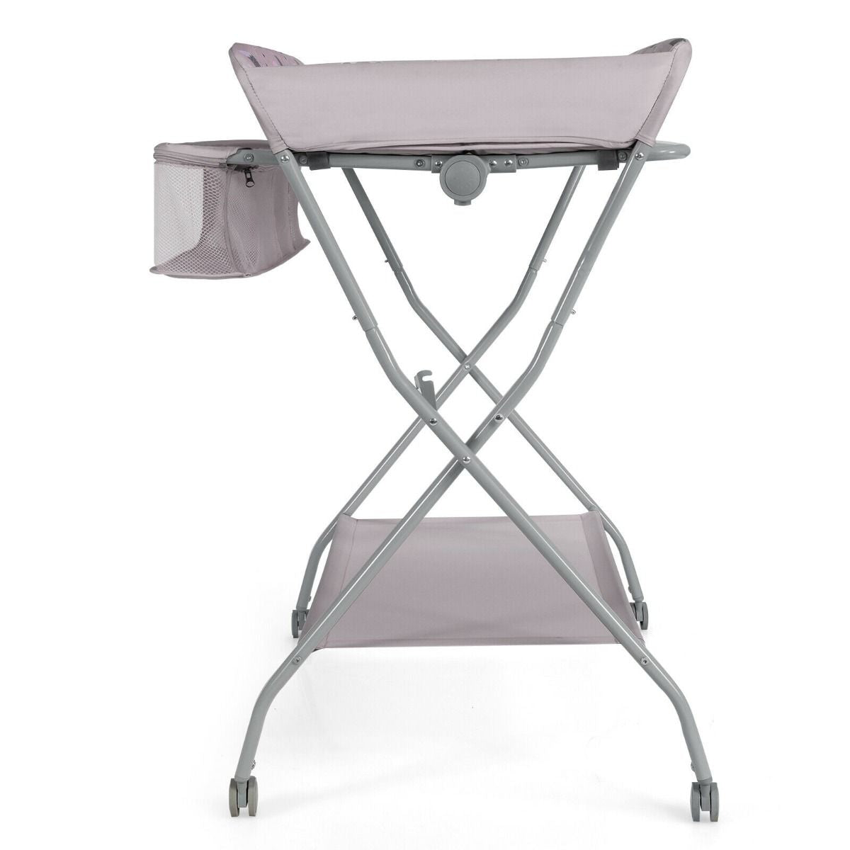 Rolling Baby Changing Table with Large Storage Basket