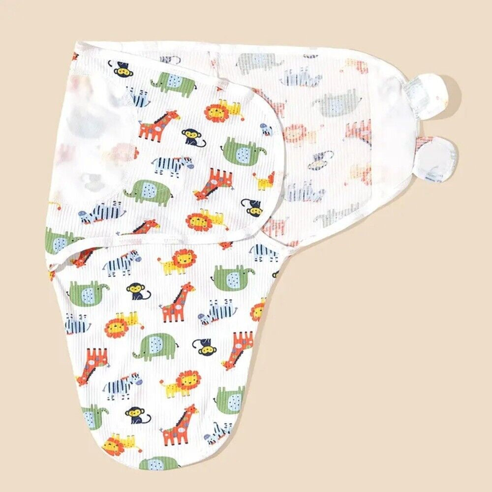Soft Baby Swaddle Wrap Adjustable Newborn Wrap Baby Hat Set Birth Outfit