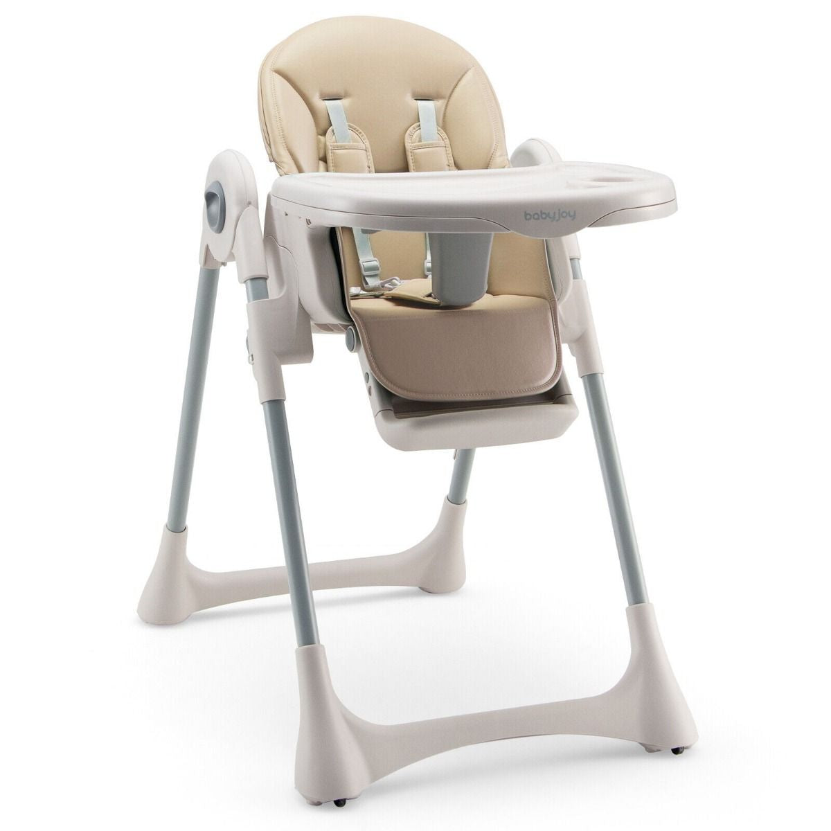 Foldable Convertible Baby High Chair with Adjustable Height and Removable Tray