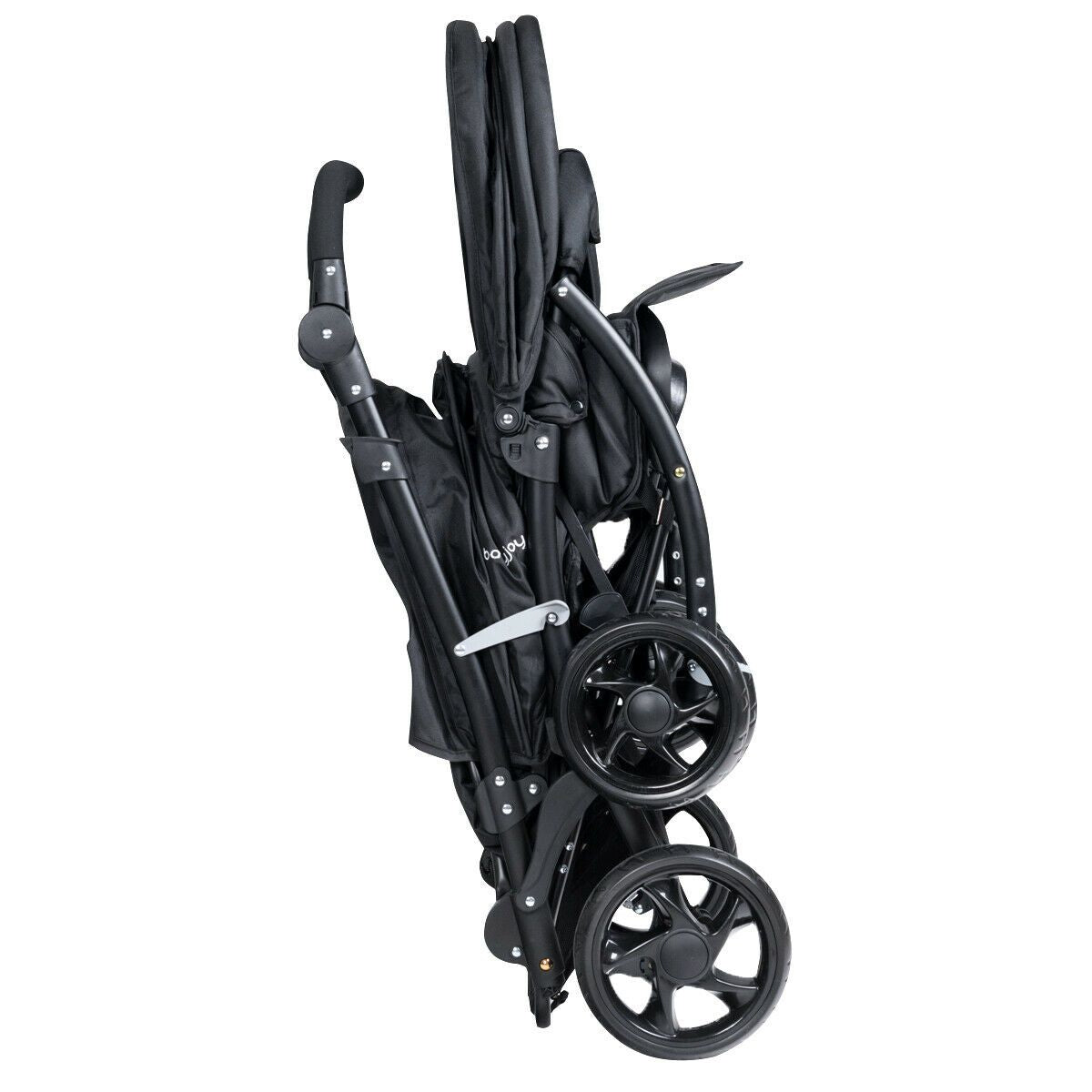 Double Pushchair with Adjustable Backrest and Sunshade
