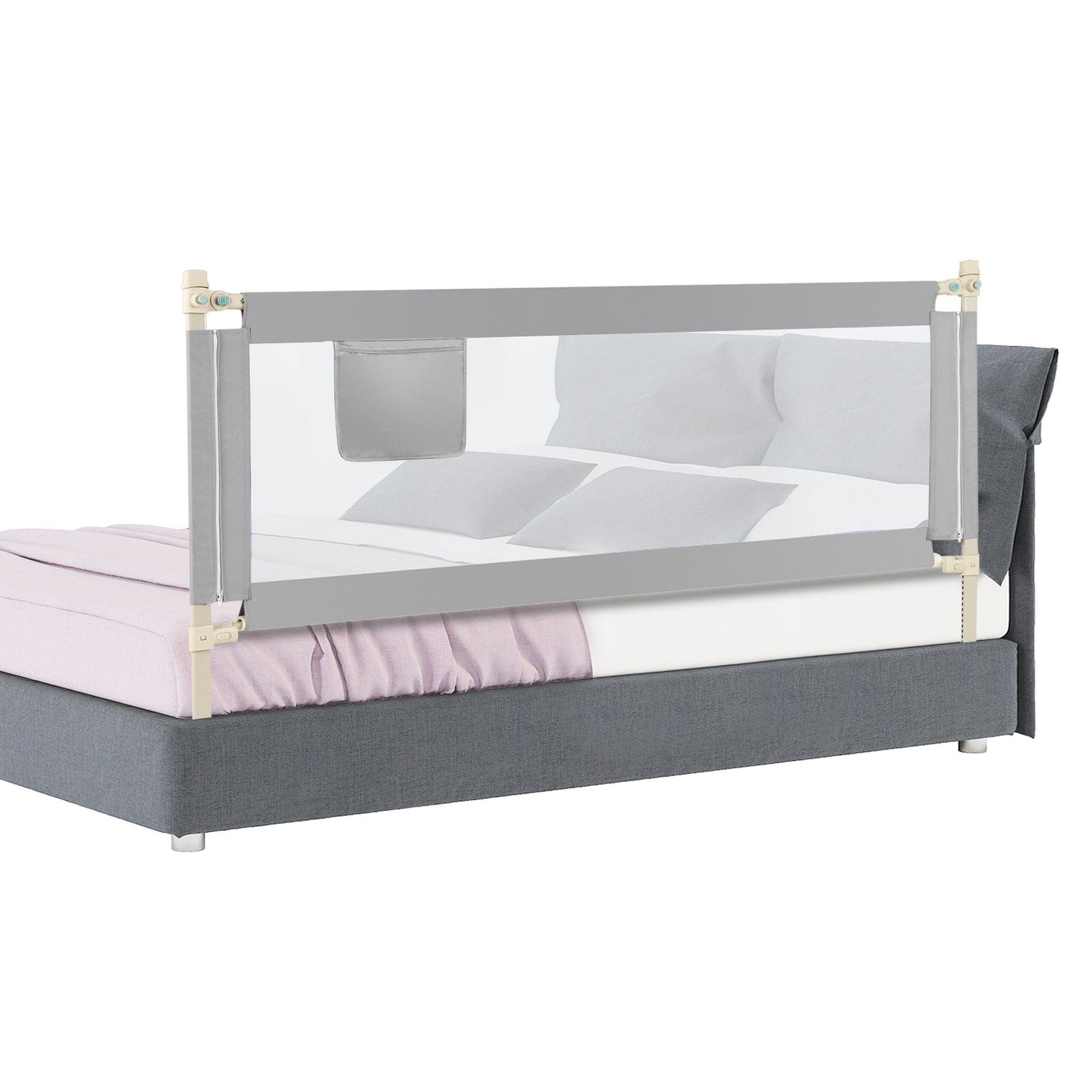 196Cm Height Adjustable Bed Rail with Double Safety Lock for Toddlers
