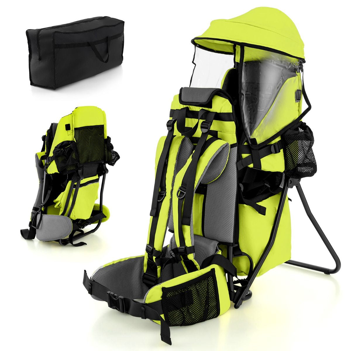 Child Carrier Backpack with Detachable Mouthwipes Removable Canopy and Storage Bag
