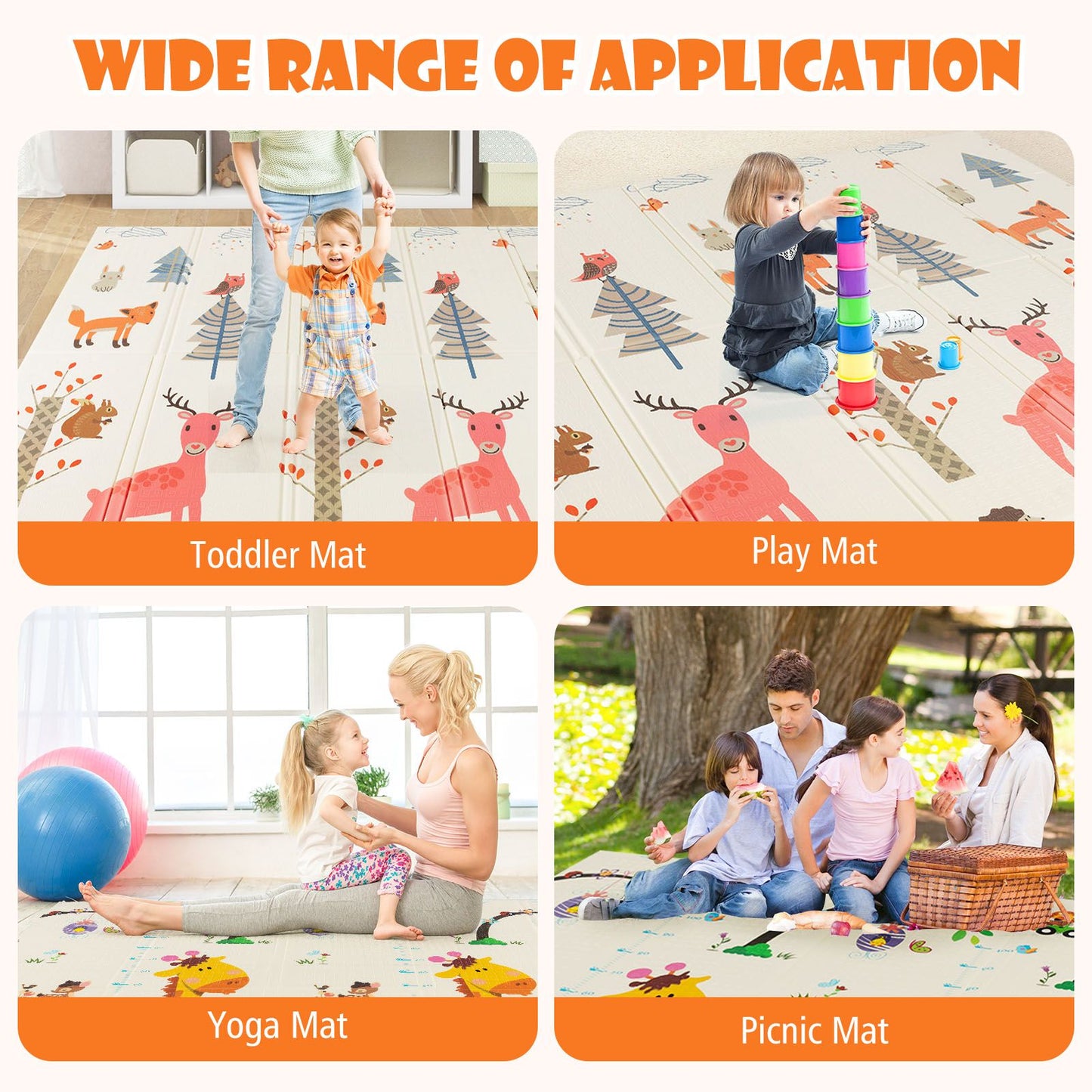 200 X 180 Cm Extra Large Baby Floor Mat with Carry Bag