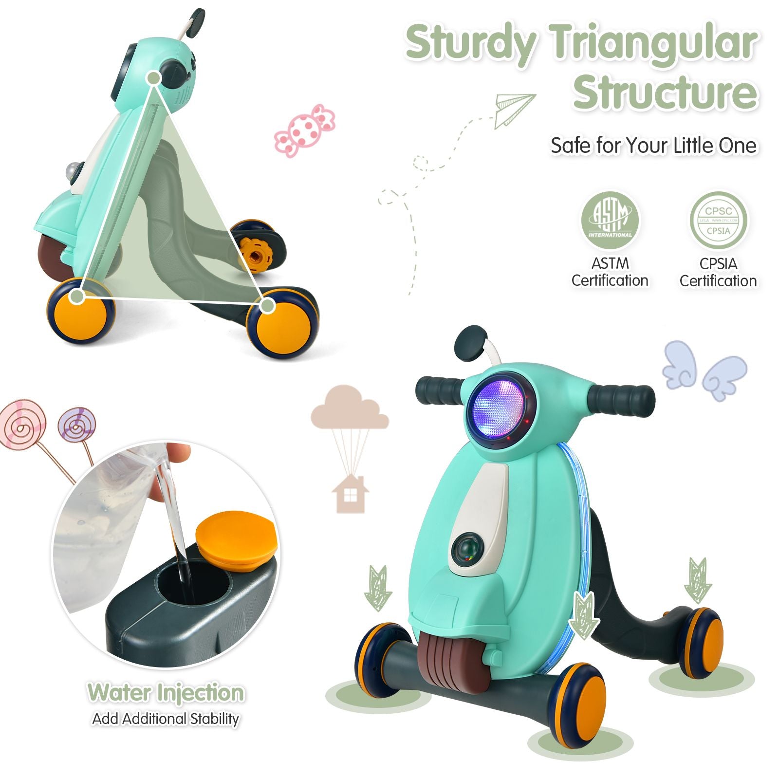 Baby Push along Walkers with Lights and Ball Game