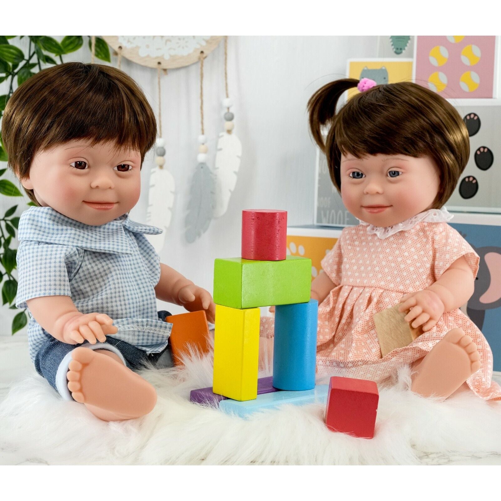 Baby Doll with Down'S Syndrome Bibi Doll Realistic Lifelike Soft Vinyl 14" Doll