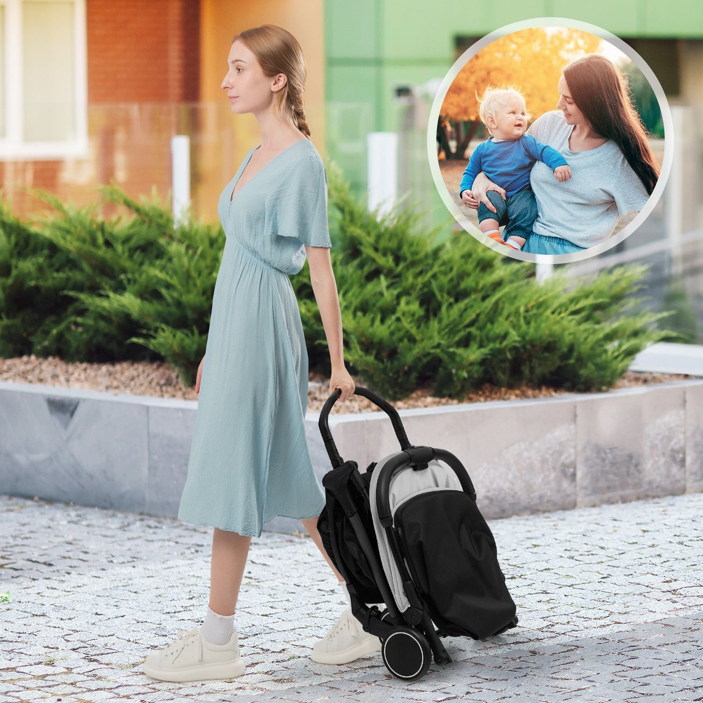 Lightweight Baby Stroller with Detachable Seat Cover