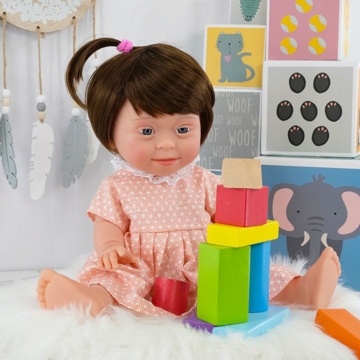 Baby Doll with Down'S Syndrome Bibi Doll Realistic Lifelike Soft Vinyl 14" Doll