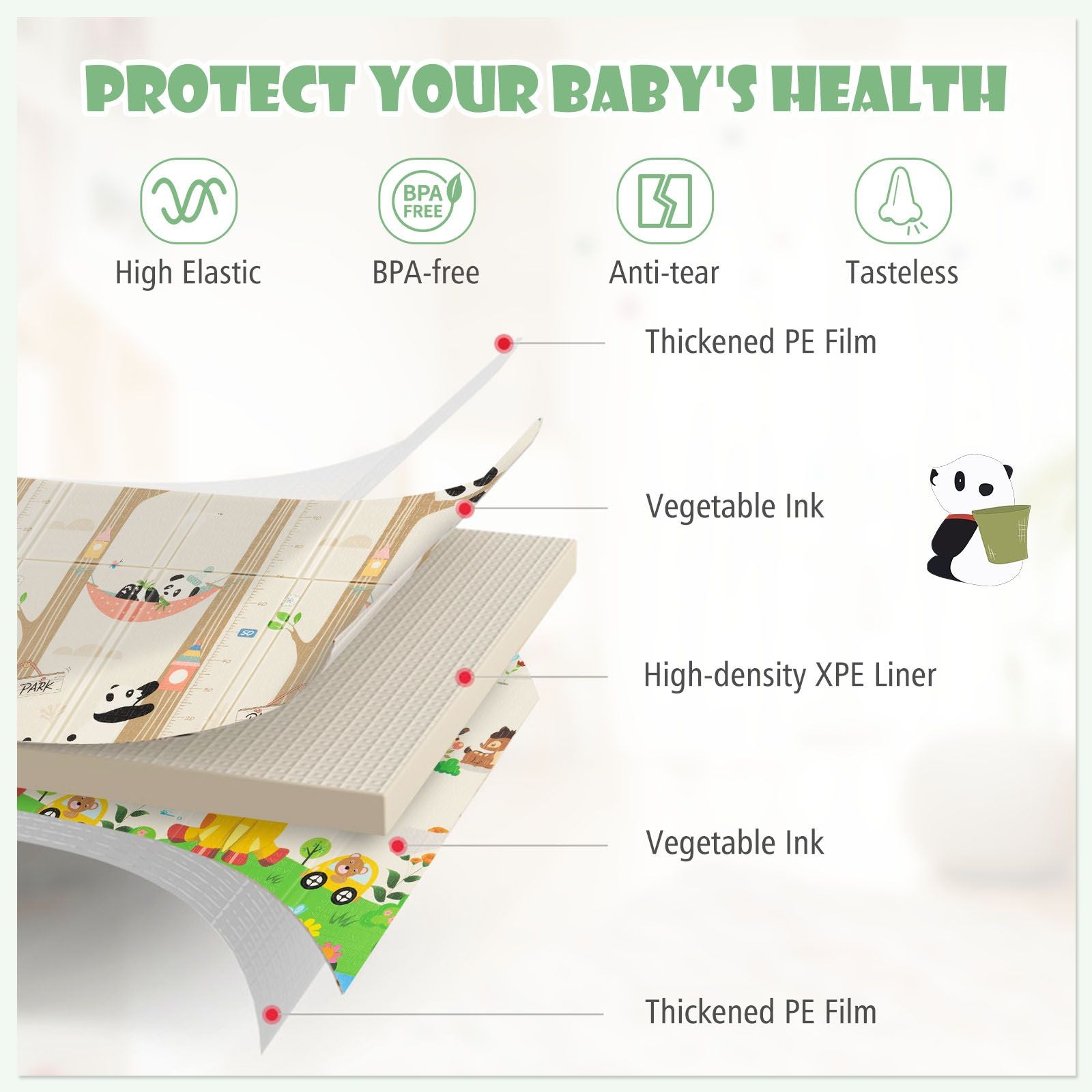 200 X 180 Cm Extra Large Baby Floor Mat with Carry Bag