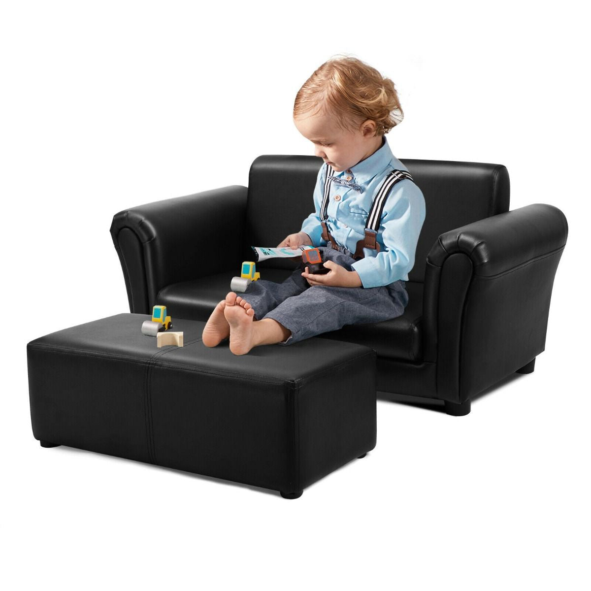 2 Seat Kids Sofa Set with Ottoman