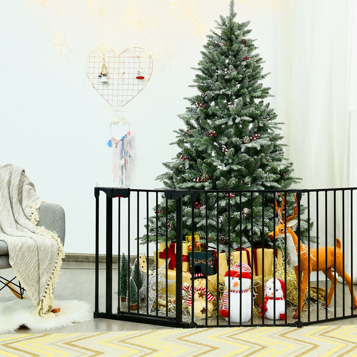 5 Panel Baby Safety Barrier with Gate