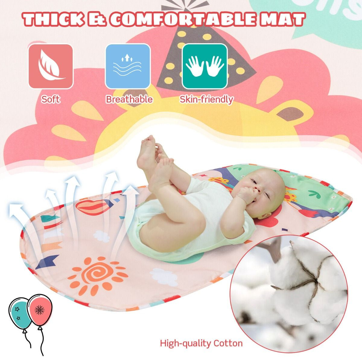 Baby Play Mat Kick and Play Piano Gym Activity Center with Projector