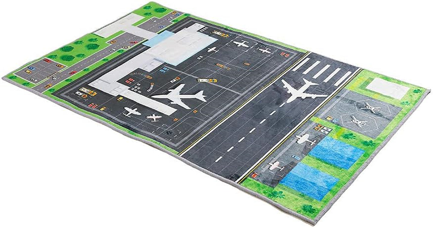 Kids Carpet Play Mat, Airport Runway Plane Kids Rugs for Playroom & Kid Bedroom,