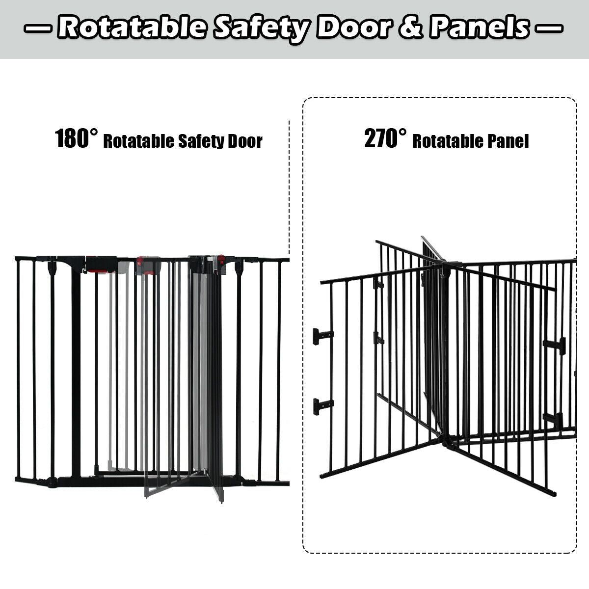 5 Panel Baby Safety Barrier with Gate