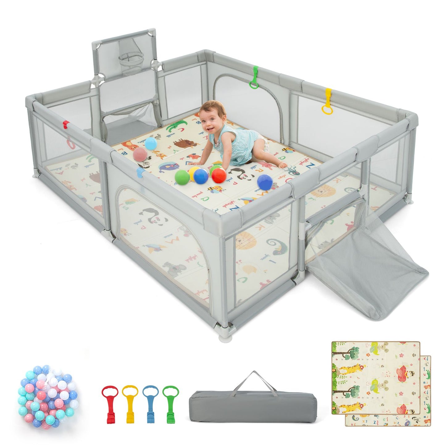 Large Baby Playpen with Mat and Ocean Balls