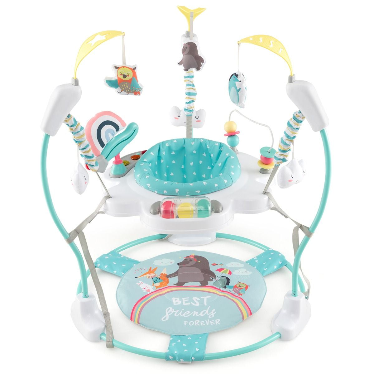Baby Stationary Activity Center with 360° Rotary Seat and 3 Adjustable Heights for 6 Months+