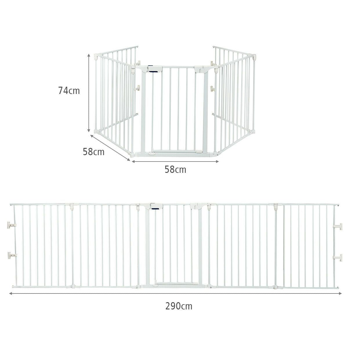 5 Panel Baby Safety Barrier with Gate