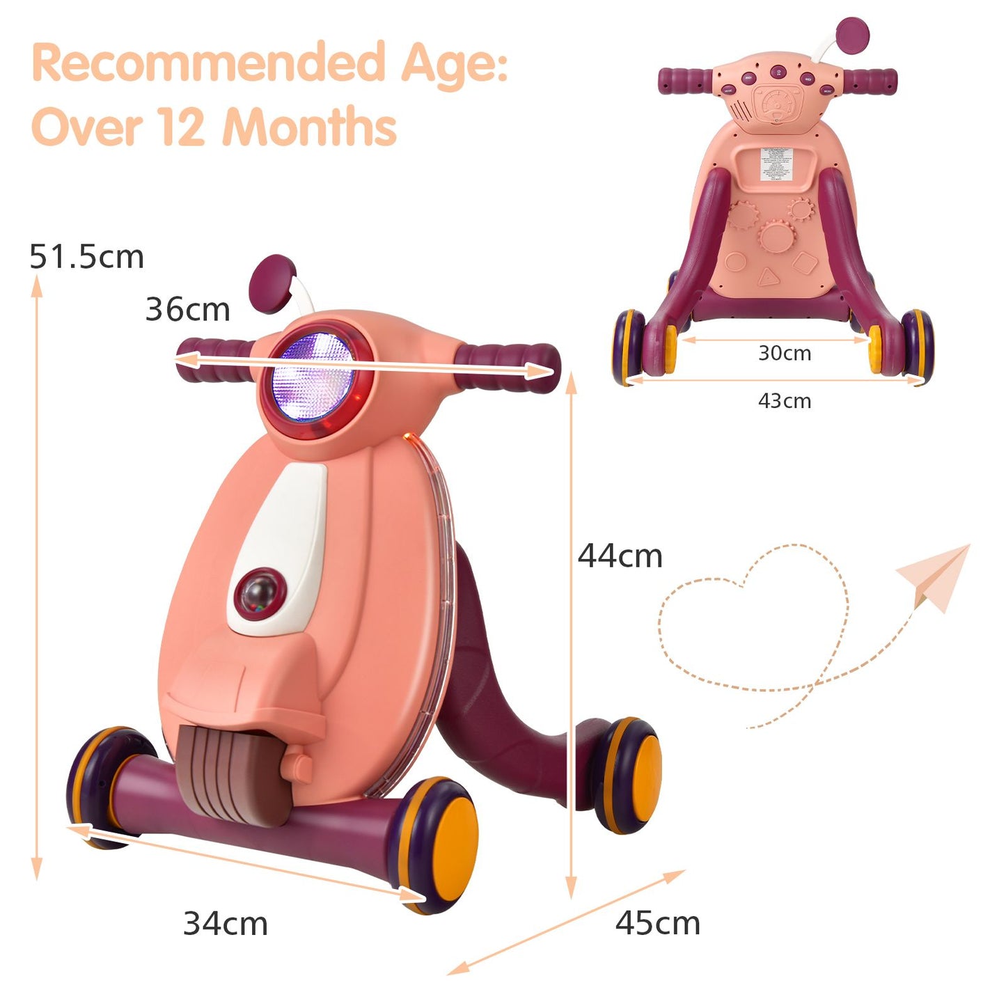 Baby Push along Walkers with Lights and Ball Game