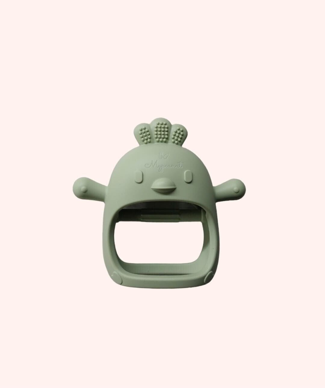 Silicone Baby Chick Teether Teething Toy Mit Mitten BPA Free Soother PINK