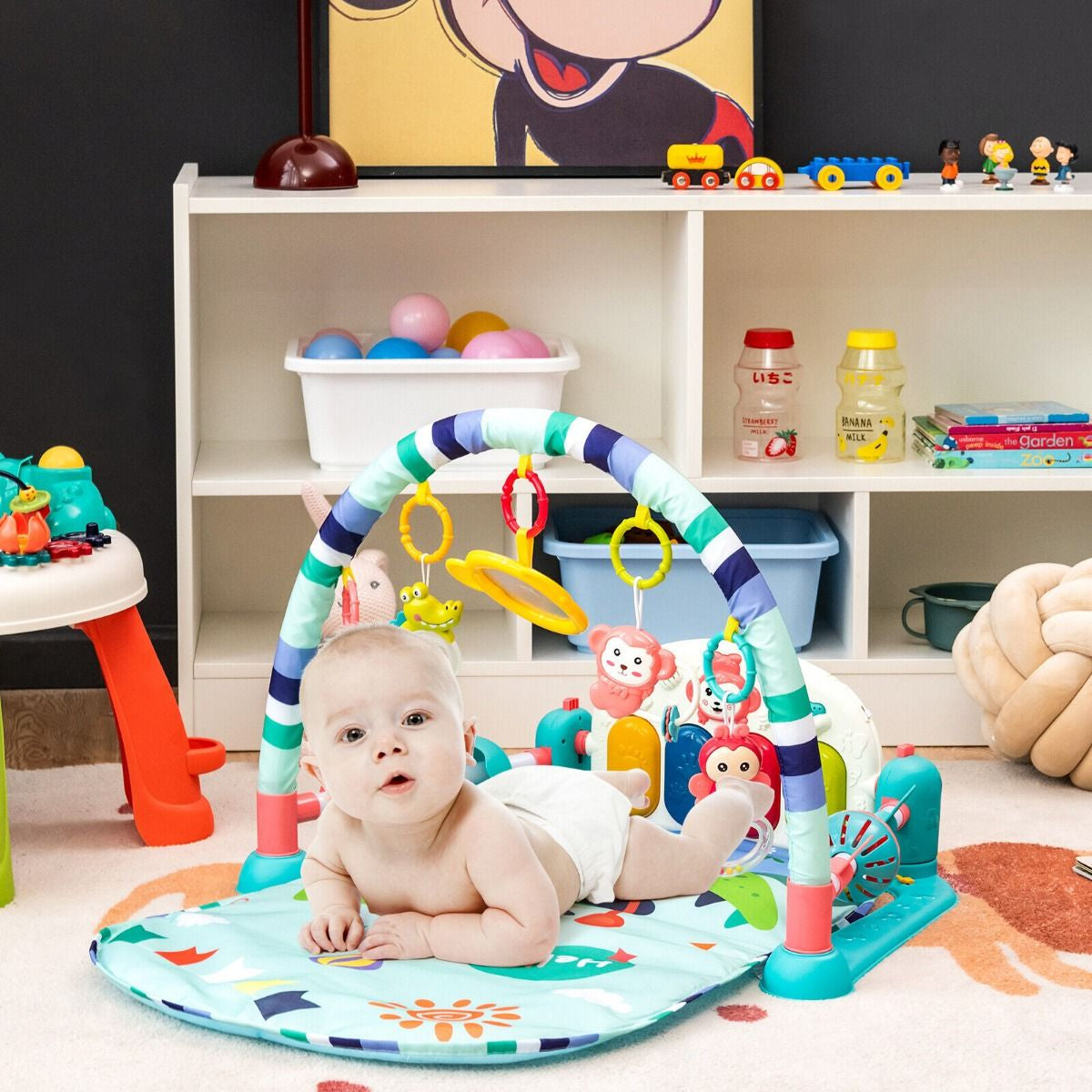 Baby Play Mat Kick and Play Piano Gym Activity Center with Projector