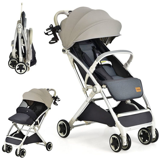 Folding Pushchair with Adjustable Backrest and Footrest