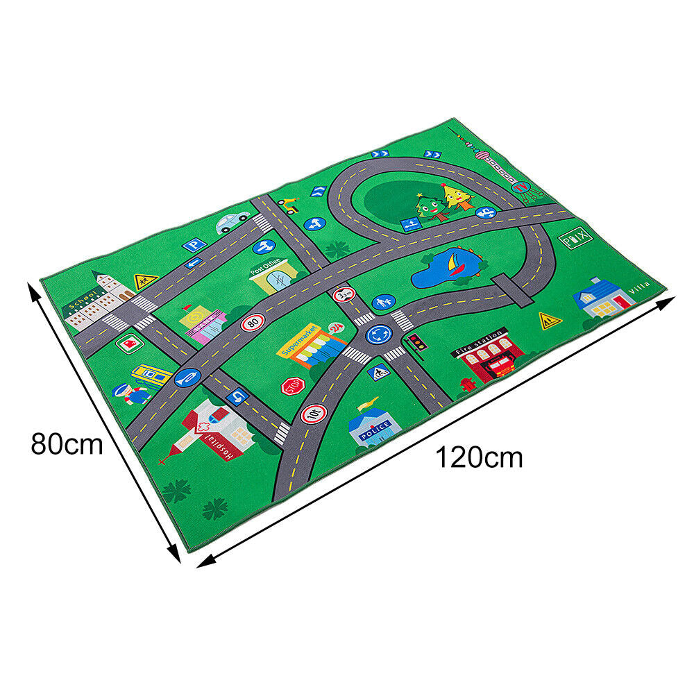 Interactive Kids Children'S Rugs Town Road Map City Rug Play Village Mat 80X120