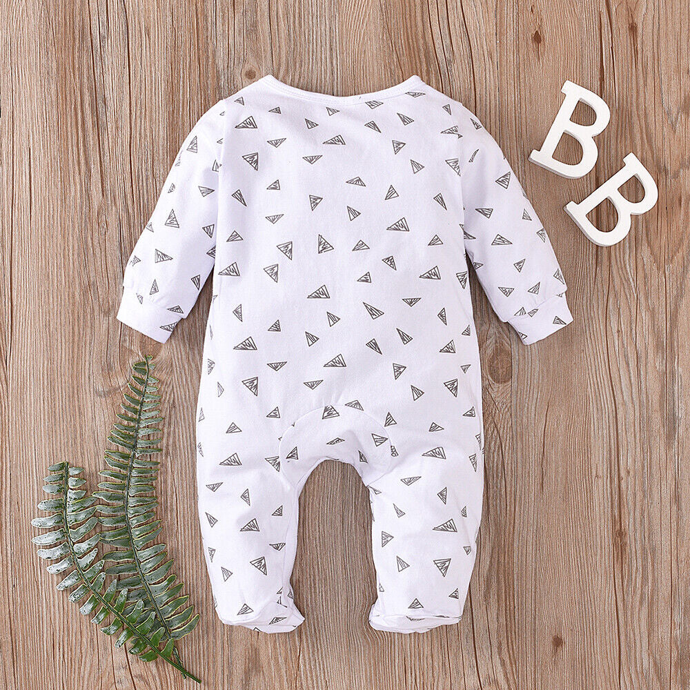 Newborn Baby Boy Girls Long Sleeve Romper Tops Pants Outfit Set Jumpsuit Clothes