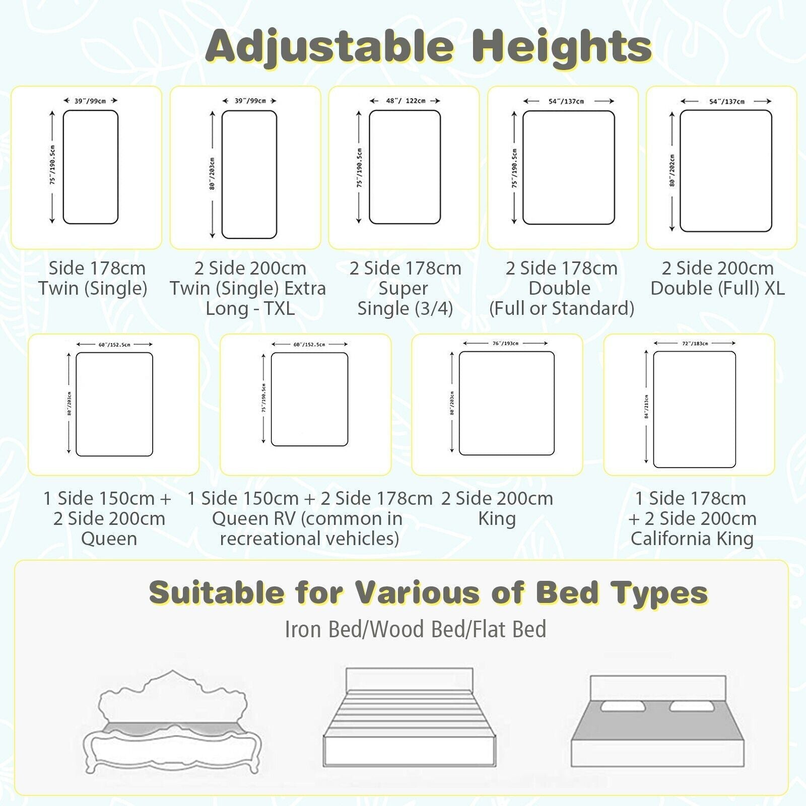 145Cm Height Adjustable Bed Rail with Storage Pocket and Safety Lock