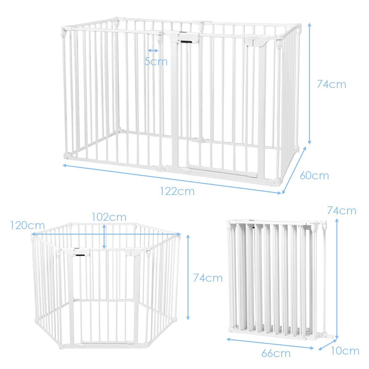 8 Panels Baby Playpen Metal Foldable Design with Safety Lock